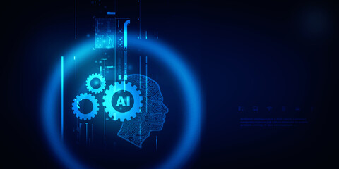 2d illustration Artificial Intelligence (AI) concept