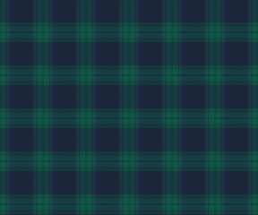 Plaid pattern, blue, green, seamless for textiles and design clothing, skirts, pants, aprons, tablecloths, blankets or decorative fabrics. Vector illustration.