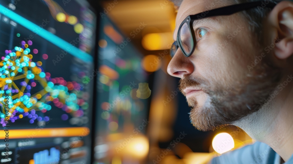Poster data analyst using deep learning to uncover hidden patterns, deep learning, data analysis