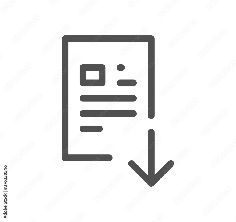 Poster document icon outline and linear vector.