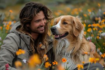 Golden Moments Unfold - Joyful Picnic with Lovable Pet