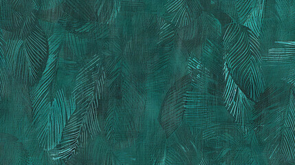 Abstract Background with Rough Feather Pattern on Turquoise Acrylic Texture