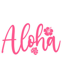 Aloha typography design on plain white transparent isolated background for card, shirt, hoodie, sweatshirt, apparel, tag, mug, icon, poster or badge