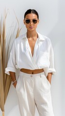 Effortless Summer Style: White Linen Shirt and Pants