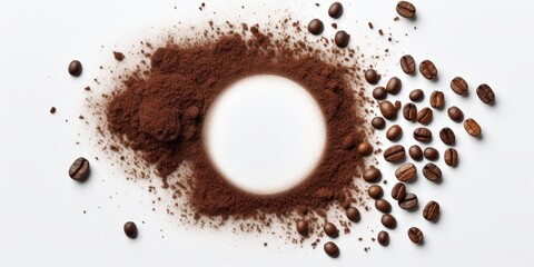 Coffee Beans and Powder Circle