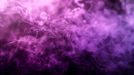 Obraz premium Purple mist spreading on a black background evokes the atmosphere of peace and harmony, characteristic of aromatherapy.