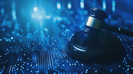 Controversial Debate on Data Privacy Laws Illuminated by Clear Light on Blue Background