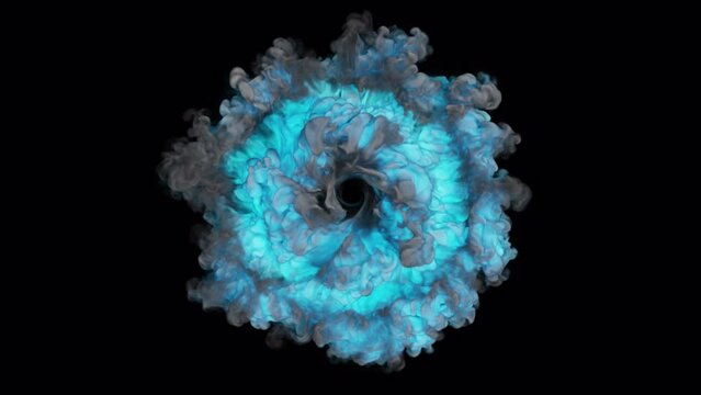 Blue Shockwave Explosion VFX Overlay with Alpha Channel 02