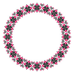 Premium vector Floral Wreath Frame,Circle frame,round linear narrow,Flower frame,Floral border,Floral Frame on White Background