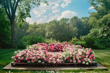 Obraz premium Floral Arrangement in a Garden Setting