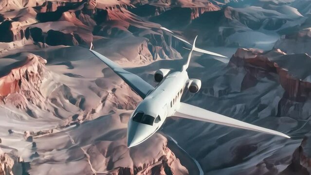 Airplane landing at sunset, Airplane taking off from the airport, plane in mid-flight, Aerial view of private jet flying over white clouds on a sunny day, footage, 4k footage, videos, video clip, slow