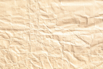 Crumpled yellow background paper texture