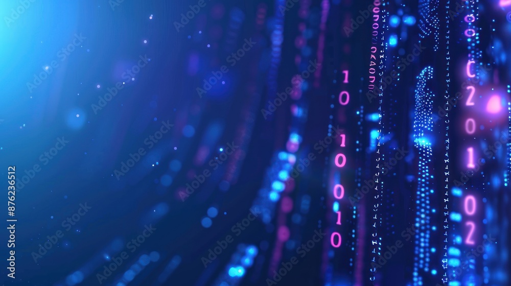 Poster particle digital cyberspace, digital data network connection concept.cyber futuristic speed tunnel.