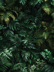 Background of green fern plants