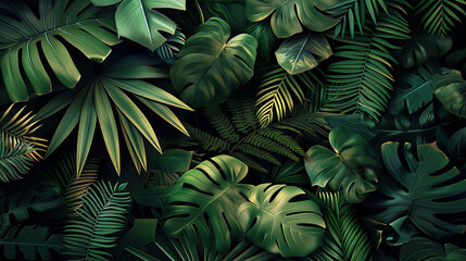 Background of green fern plants