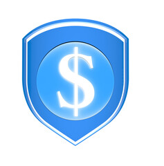 Blue Shield with Dollar Sign