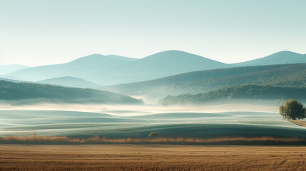 Calm and peaceful Provence countryside landscape. Background image. Created with Generative AI technology.