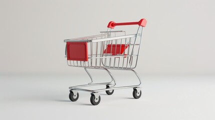 Realistic shopping cart, isolated on white background