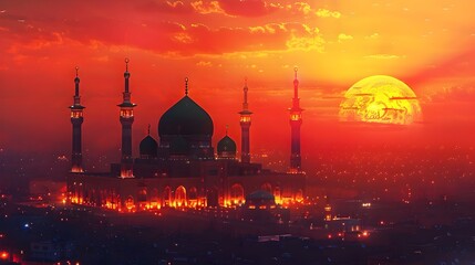 Illustration of Karbala: Muharram Islamic Background