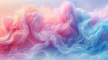 Obraz premium Soft Pastel Waves of Pink and Blue Fabric