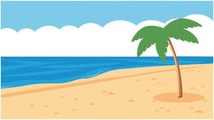 An empty beach scene vector illustration