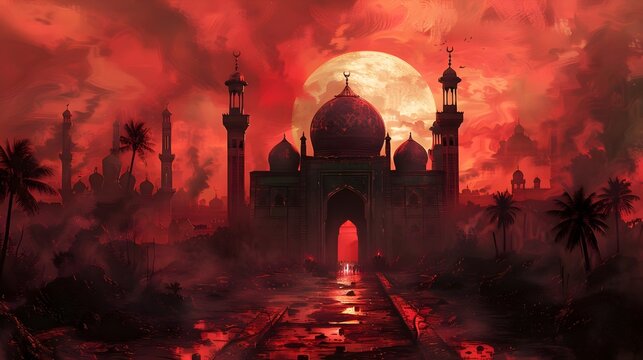 Illustration of Karbala: Muharram Islamic Background