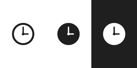 Simple clock icon in 3 form.
