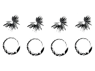 Obraz premium hand drawn chalk brush stock circle frame .