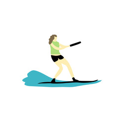 Cartoon vector illustration of Surfing people