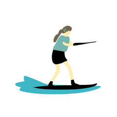 Cartoon vector illustration of Surfing people