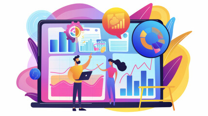 Obraz premium Analyzing Financial Data on Tablet with Digital Marketing Strategy. Concept Financial Analysis