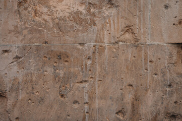 bullet holes from world war 2 fighting in building in Berlin Germany