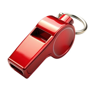 recommend clip art: Red metal whistle Isolated on white background