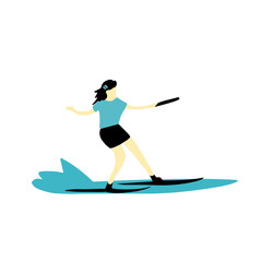 Cartoon vector illustration of Surfing people