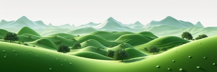 Obraz premium Serene Green Hills Landscape