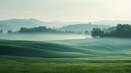 Fototapeta premium Calm and peaceful Saxony countryside landscape. Background image. Created with Generative AI technology.