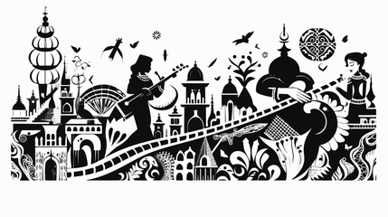 Obraz premium Black and White Cityscape 