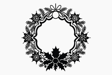 green frame christmas decoration with isolate.eps