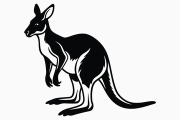 kangaroo walking isolated on white background.eps