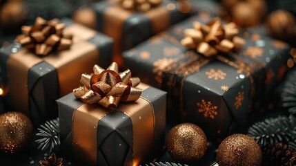 christmas gift boxes and  christmas decorations