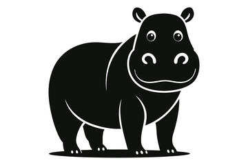 A hippopotamus silhouette vector illustration .eps