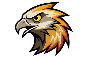 Aggressive hawk face from side.eps