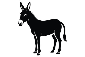 Black donkey silhouette vector illustration.eps
