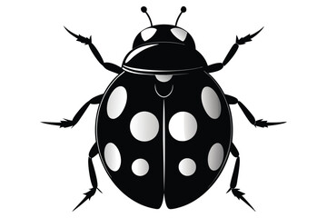 Black ladybug silhouette vector illustration.eps