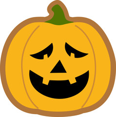 Halloween pumpkin shaped gingerbread cookie vector isolated