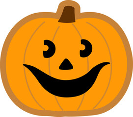 Halloween pumpkin shaped gingerbread cookie vector isolated
