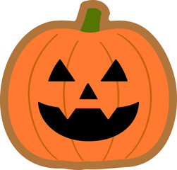 Halloween pumpkin shaped gingerbread cookie vector isolated