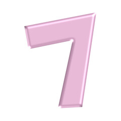 metallic pink 3d number seven