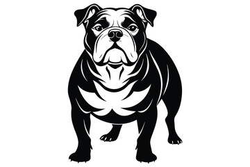 Bulldog vector silhouette black and white.eps