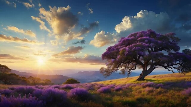 Jacaranda tree, stunning landscape